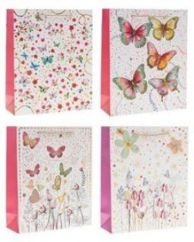 Torebka prezentowa 26x32x10cm Motyle mix