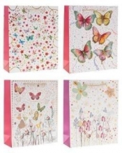 Torebka prezentowa 26x32x10cm Motyle mix