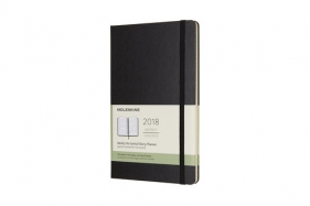 Kalendarz tygodniowy horyzontalny Moleskine 12M L, twarda oprawa, czarny