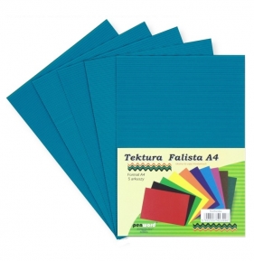 Tektura A4 falista niebieska 5szt