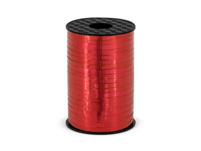 Wstążka Partydeco plastikowa czerwona 5 mm 225 m (PRM5-007)