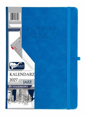 Kalendarz 2027 B5 tygodniowy Jazz - niebieski
