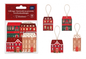 Zawieszki na prezenty kształty - Christmas, 12 szt.
