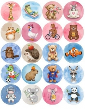 Naklejki motywacyjne urocze zwierzęta 25mm