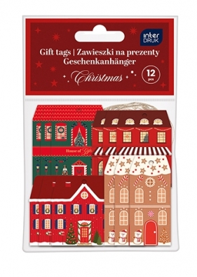 Zawieszki na prezenty kształty - Christmas, 12 szt.