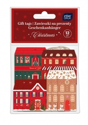 Zawieszki na prezenty kształty - Christmas, 12 szt.