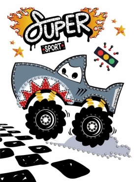 Diamentowa mozaika - Samochód rekin 15x20cm