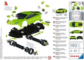 Ravensburger, Puzzle 3D Pojazdy 108: - Lamborghini Huracán Evo Verde (11299)